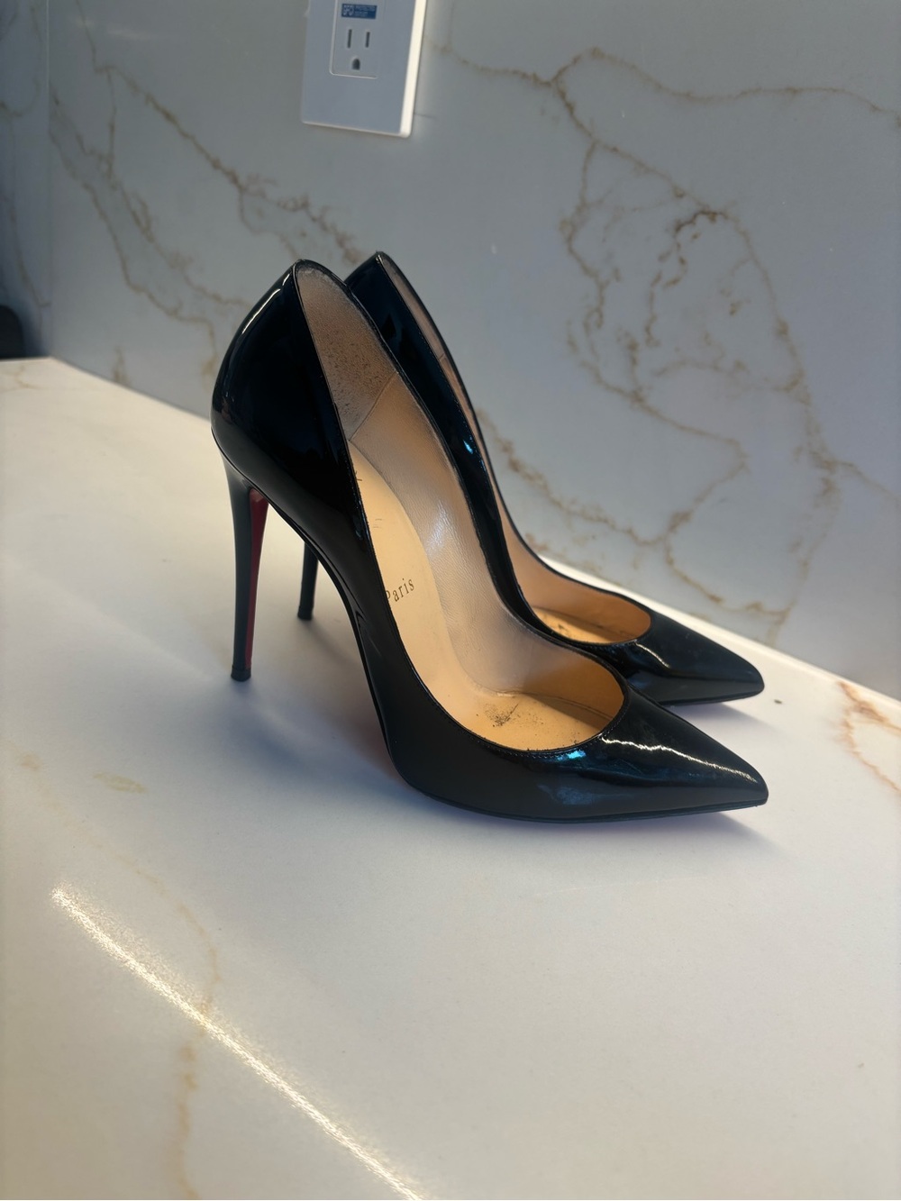 Christian Louboutin Black Patent - Pigale 100
